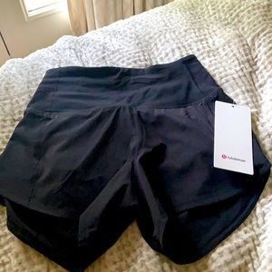 Women’s black lululemon black sped up shorts